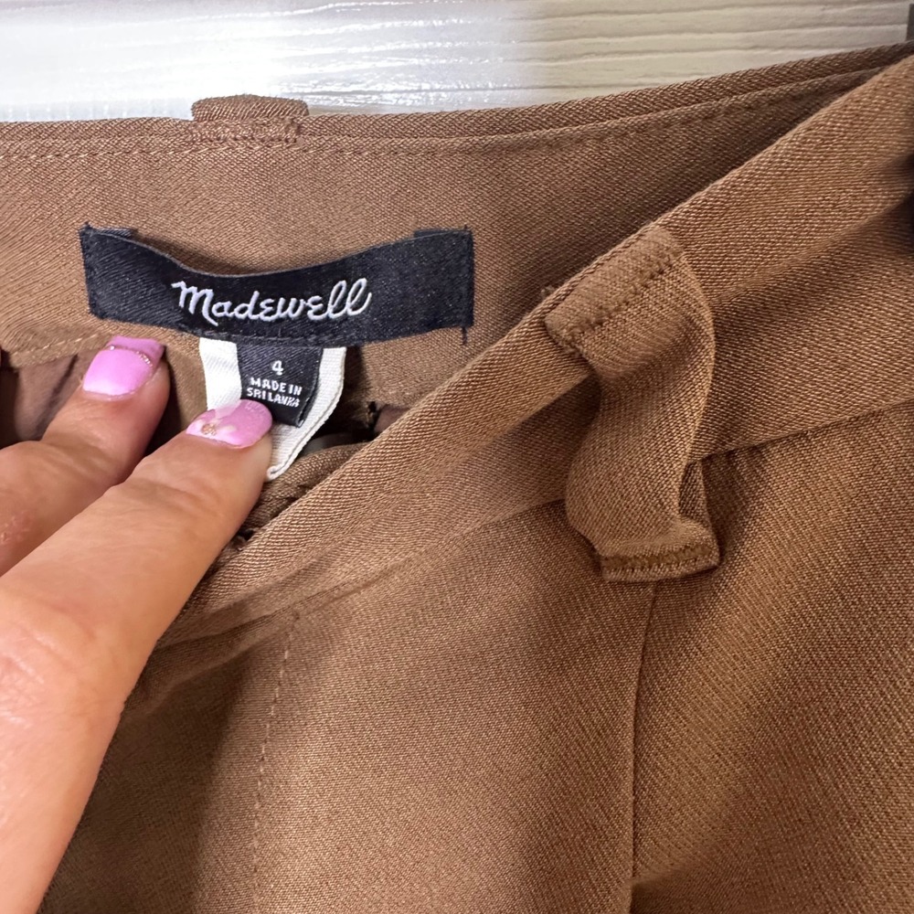 Madewell Brown High-Waist Tailored Trousers - Picture 4 of 8